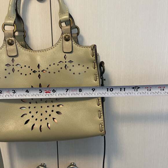 Patricia Nash Laser Cut Chiara Leather Satchel/Crossbody Bag - Picture 5 of 10